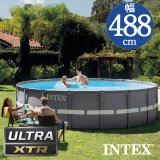 INTEX(インテックス)多角形ウルトラフレームプールUMP1648【 488 × 122 cm】Ultra Frame Pool セット