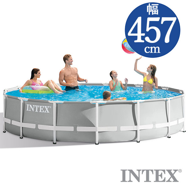 INTEX(インテックス)多角形プリズムフレームプールPF1542【 457 × 107 cm】Prism Frame Pool セット - 大きな プール屋さん